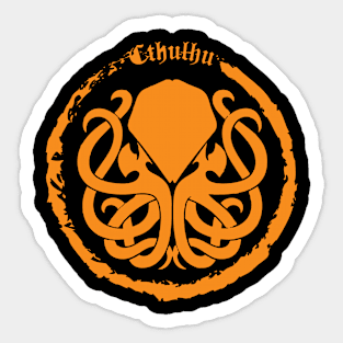 Cthulhu Logo Orange Sticker